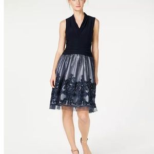 Illusion Soutache-Trim Party Dress by SL fashions. Brand new with tags. Size 12.